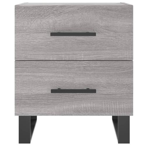 Sengeborde 2 stk. 40x35x47,5 cm konstrueret træ grå sonoma-eg