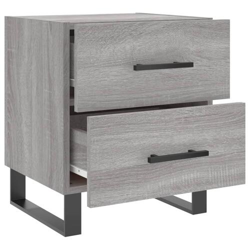 Sengeborde 2 stk. 40x35x47,5 cm konstrueret træ grå sonoma-eg
