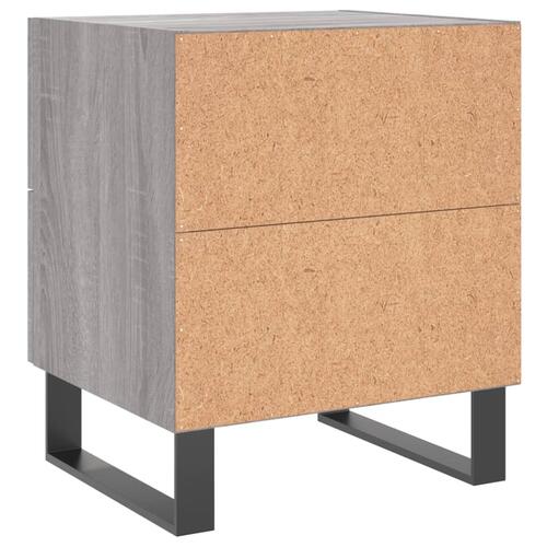 Sengeborde 2 stk. 40x35x47,5 cm konstrueret træ grå sonoma-eg