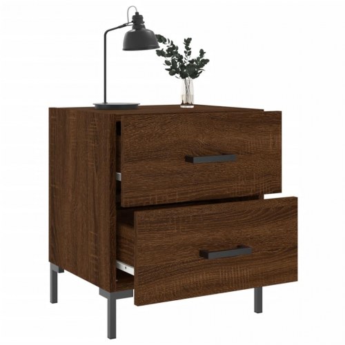 Sengebord 40x35x47,5 cm konstrueret træ brunt egetræ