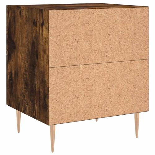 Sengeborde 2 stk. 40x35x47,5 cm konstrueret træ røget egetræ