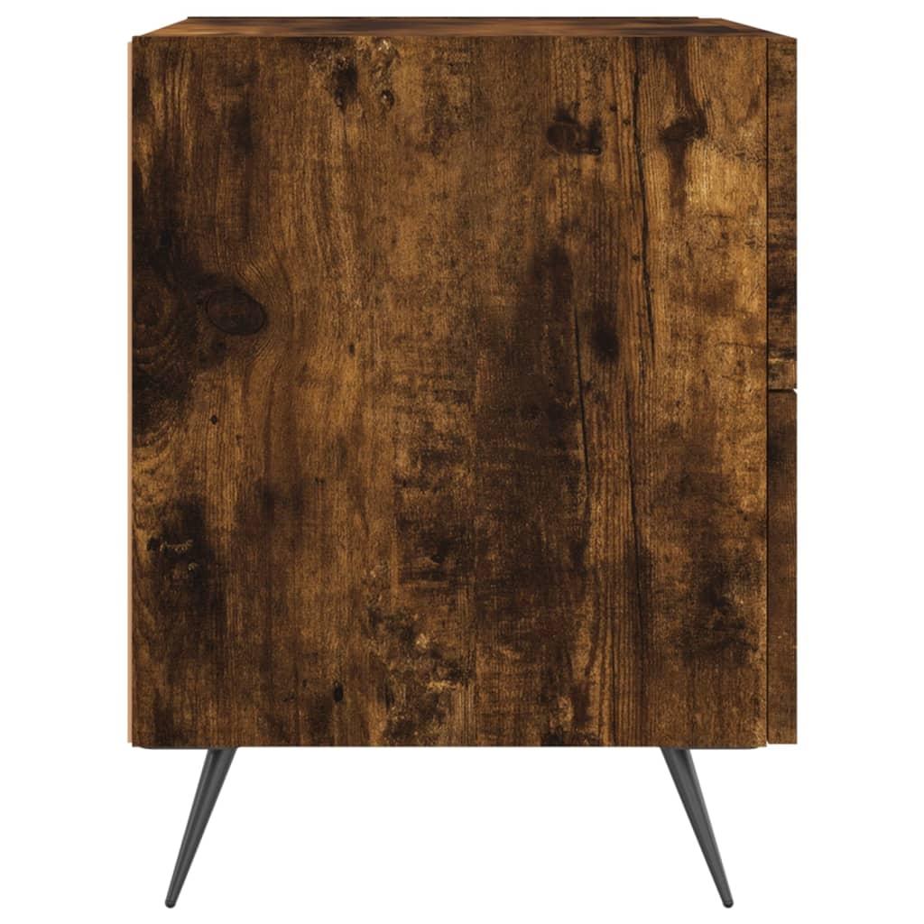 Sengebord 40x35x47,5 cm konstrueret træ røget egetræ