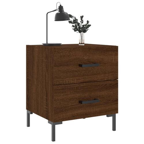 Sengeborde 2 stk. 40x35x47,5 cm konstrueret træ brunt egetræ