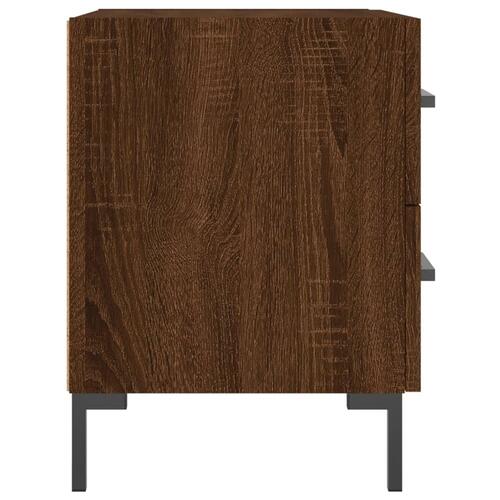 Sengeborde 2 stk. 40x35x47,5 cm konstrueret træ brunt egetræ