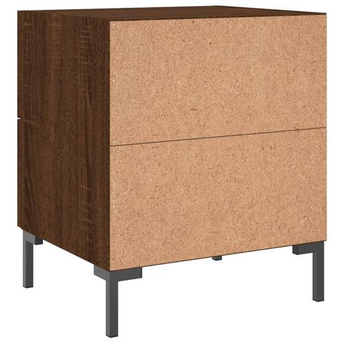 Sengeborde 2 stk. 40x35x47,5 cm konstrueret træ brunt egetræ