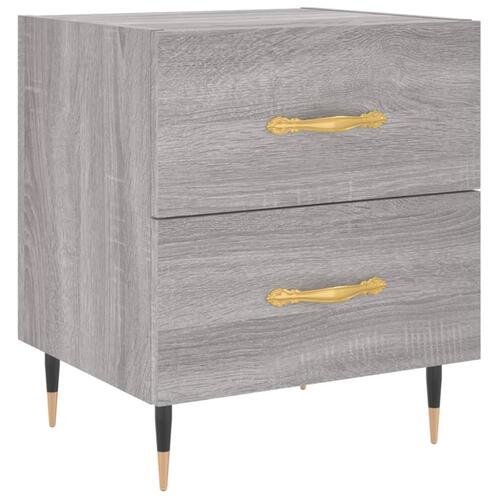 Sengebord 40x35x47,5 cm konstrueret træ grå sonoma-eg