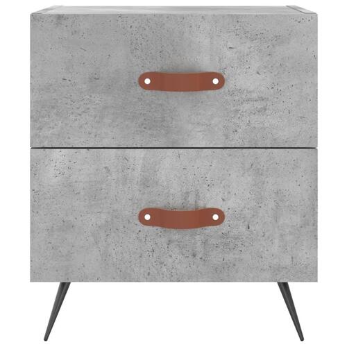 Sengeborde 2 stk. 40x35x47,5 cm konstrueret træ betongrå