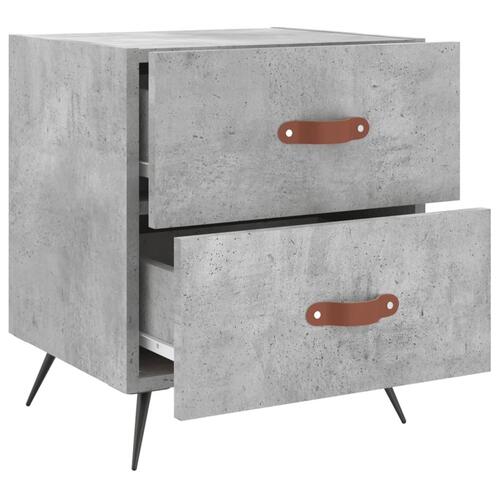 Sengeborde 2 stk. 40x35x47,5 cm konstrueret træ betongrå