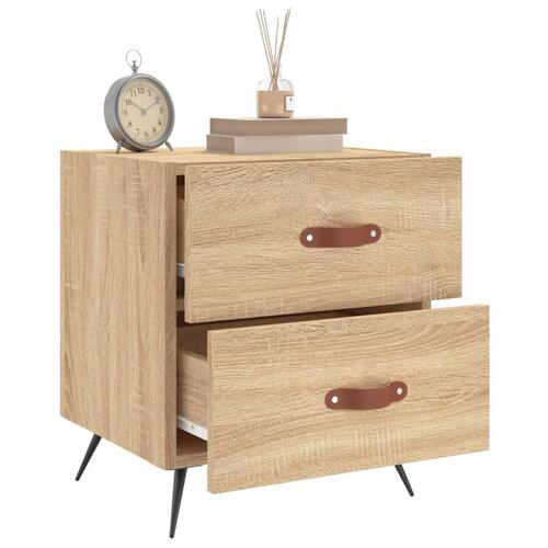 Sengeborde 2 stk. 40x35x47,5 cm konstrueret træ sonoma-eg
