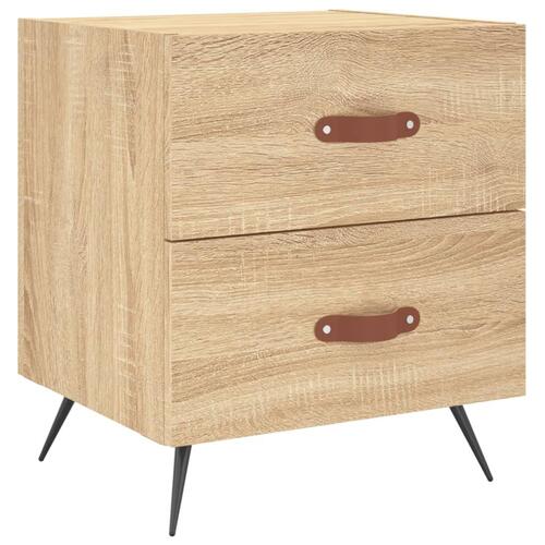 Sengeborde 2 stk. 40x35x47,5 cm konstrueret træ sonoma-eg
