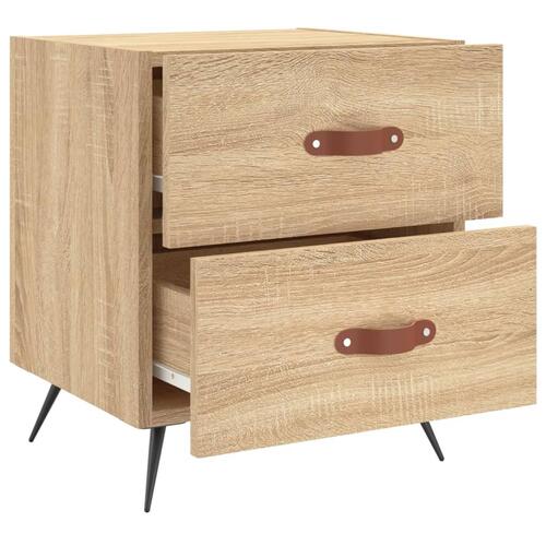 Sengeborde 2 stk. 40x35x47,5 cm konstrueret træ sonoma-eg