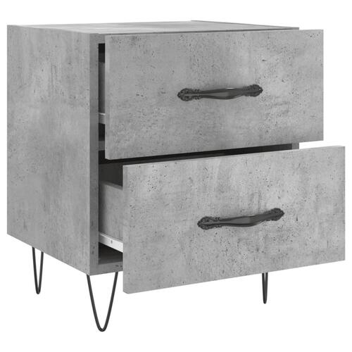 Sengeborde 2 stk. 40x35x47,5 cm konstrueret træ betongrå