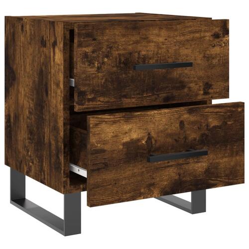 Sengeborde 2 stk. 40x35x47,5 cm konstrueret træ røget egetræ