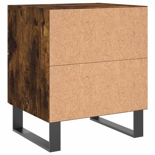 Sengeborde 2 stk. 40x35x47,5 cm konstrueret træ røget egetræ