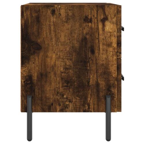 Sengeborde 2 stk. 40x35x47,5 cm konstrueret træ røget egetræ