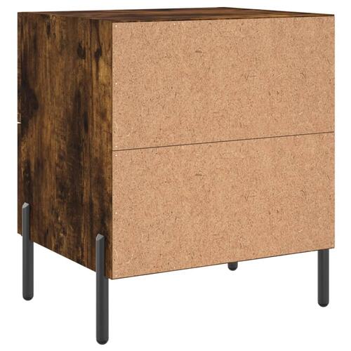 Sengeborde 2 stk. 40x35x47,5 cm konstrueret træ røget egetræ