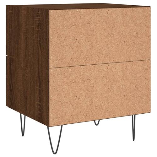 Sengebord 40x35x47,5 cm konstrueret træ brunt egetræ