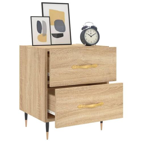 Sengeborde 2 stk. 40x35x47,5 cm konstrueret træ sonoma-eg