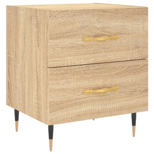 Sengeborde 2 stk. 40x35x47,5 cm konstrueret træ sonoma-eg