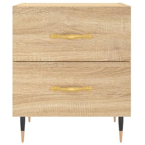Sengeborde 2 stk. 40x35x47,5 cm konstrueret træ sonoma-eg