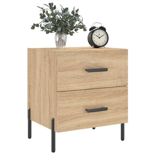 Sengeborde 2 stk. 40x35x47,5 cm konstrueret træ sonoma-eg