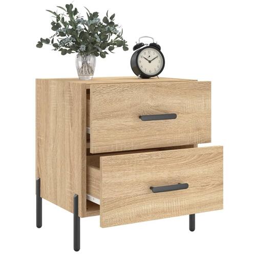 Sengeborde 2 stk. 40x35x47,5 cm konstrueret træ sonoma-eg