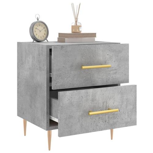 Sengeborde 2 stk. 40x35x47,5 cm konstrueret træ betongrå