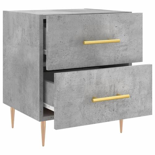 Sengeborde 2 stk. 40x35x47,5 cm konstrueret træ betongrå