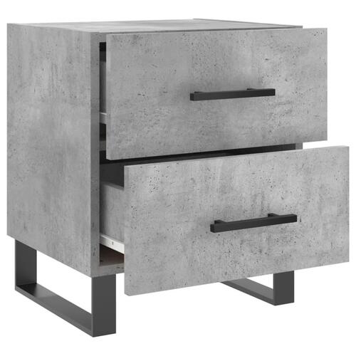 Sengeborde 2 stk. 40x35x47,5 cm konstrueret træ betongrå