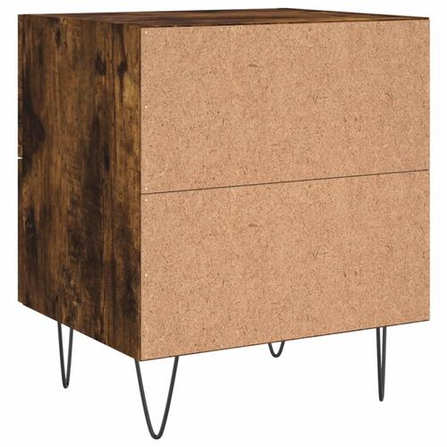 Sengeborde 2 stk. 40x35x47,5 cm konstrueret træ røget egetræ