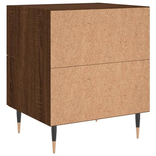Sengeborde 2 stk. 40x35x47,5 cm konstrueret træ brunt egetræ