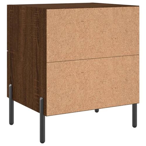 Sengeborde 2 stk. 40x35x47,5 cm konstrueret træ brunt egetræ