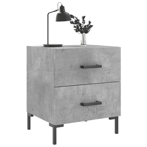 Sengeborde 2 stk. 40x35x47,5 cm konstrueret træ betongrå