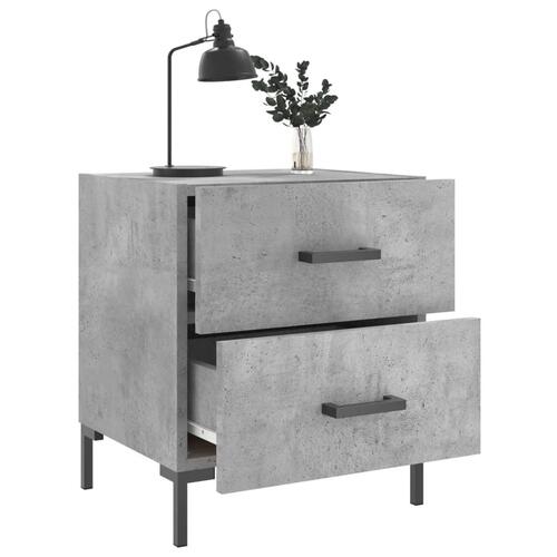 Sengeborde 2 stk. 40x35x47,5 cm konstrueret træ betongrå