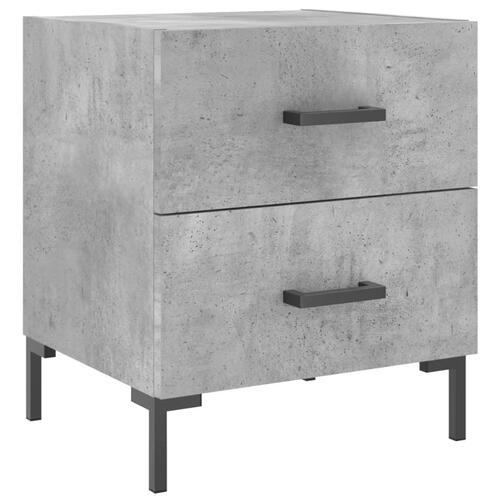 Sengeborde 2 stk. 40x35x47,5 cm konstrueret træ betongrå