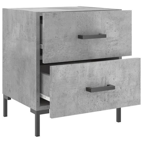 Sengeborde 2 stk. 40x35x47,5 cm konstrueret træ betongrå