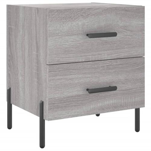 Sengeborde 2 stk. 40x35x47,5 cm konstrueret træ grå sonoma-eg