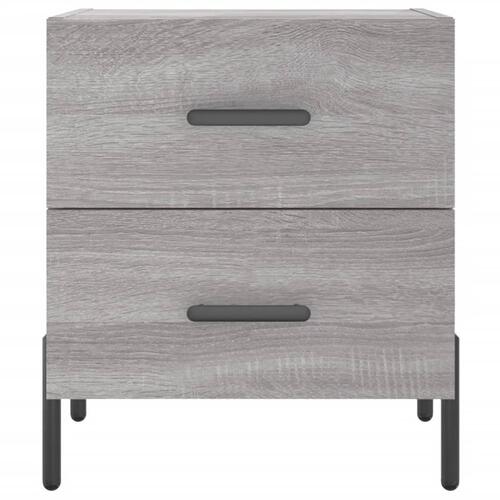 Sengeborde 2 stk. 40x35x47,5 cm konstrueret træ grå sonoma-eg