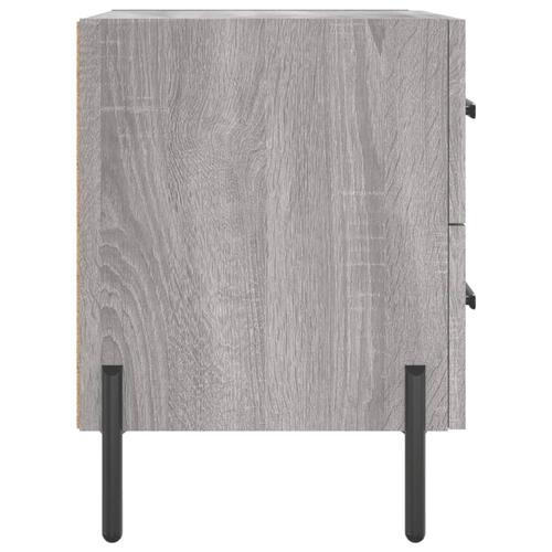 Sengeborde 2 stk. 40x35x47,5 cm konstrueret træ grå sonoma-eg