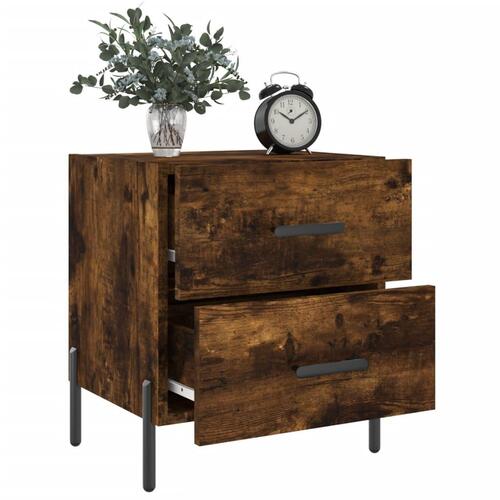 Sengebord 40x35x47,5 cm konstrueret træ røget egetræ