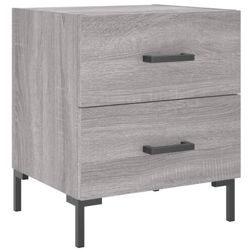 Sengeborde 2 stk. 40x35x47,5 cm konstrueret træ grå sonoma-eg