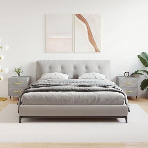 Sengeborde 2 stk. 40x35x47,5 cm konstrueret træ betongrå