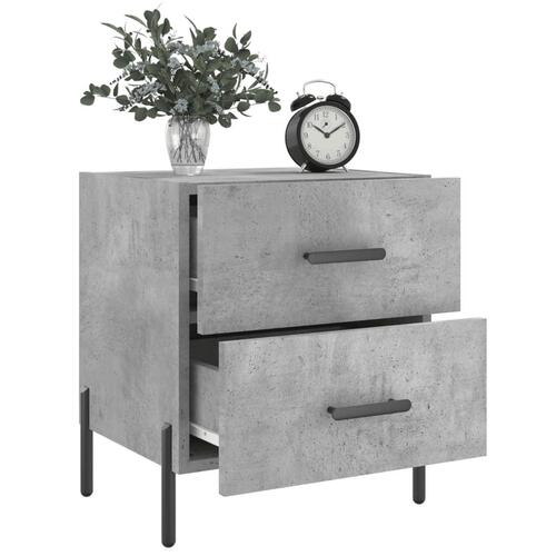 Sengeborde 2 stk. 40x35x47,5 cm konstrueret træ betongrå