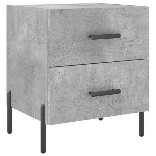 Sengeborde 2 stk. 40x35x47,5 cm konstrueret træ betongrå