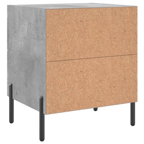 Sengeborde 2 stk. 40x35x47,5 cm konstrueret træ betongrå