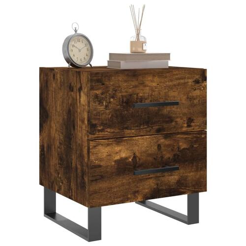 Sengebord 40x35x47,5 cm konstrueret træ røget egetræ