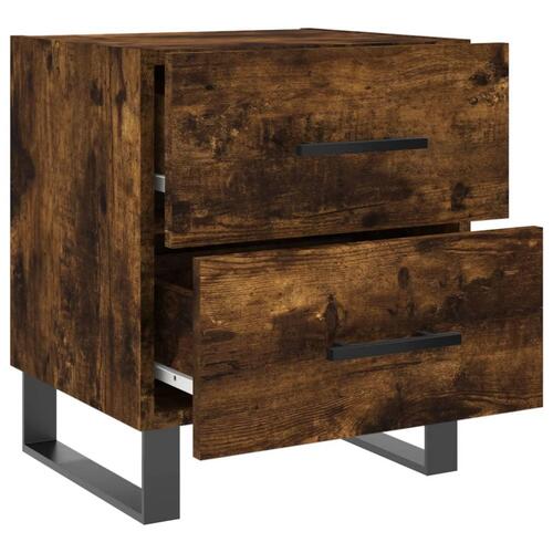 Sengebord 40x35x47,5 cm konstrueret træ røget egetræ