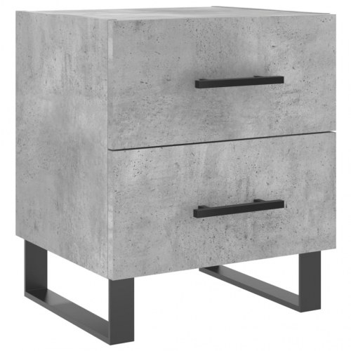 Sengebord 40×35×47,5 cm i konstrueret træ - betongrå med metalfødder