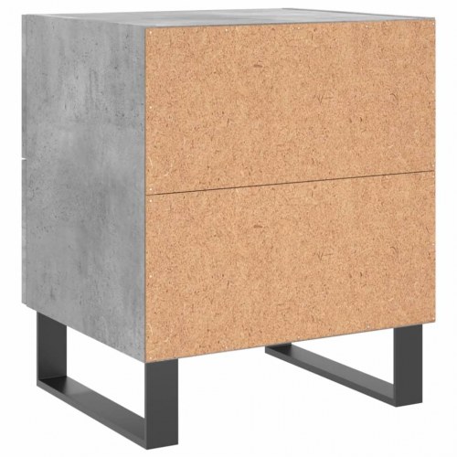Sengebord 40×35×47,5 cm i konstrueret træ - betongrå med metalfødder