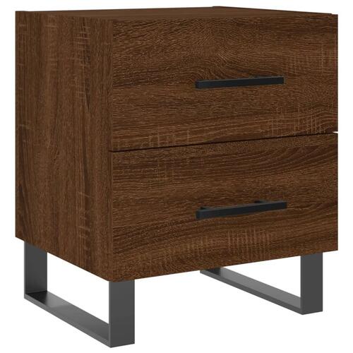 Sengeborde 2 stk. 40x35x47,5 cm konstrueret træ brunt egetræ